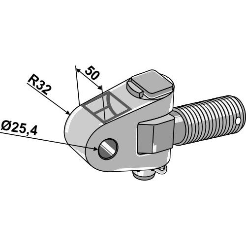 Cabezal articulado - lado del tractor - M36x3 - LS13-TAA-143