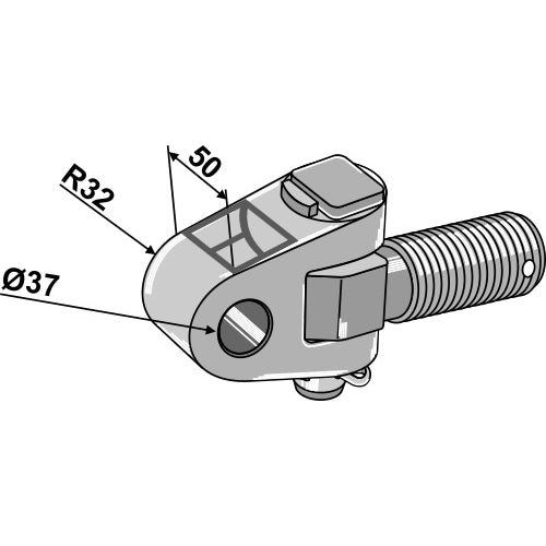 Cabezal articulado - lado del tractor - M30x5 - LS13-TAA-145
