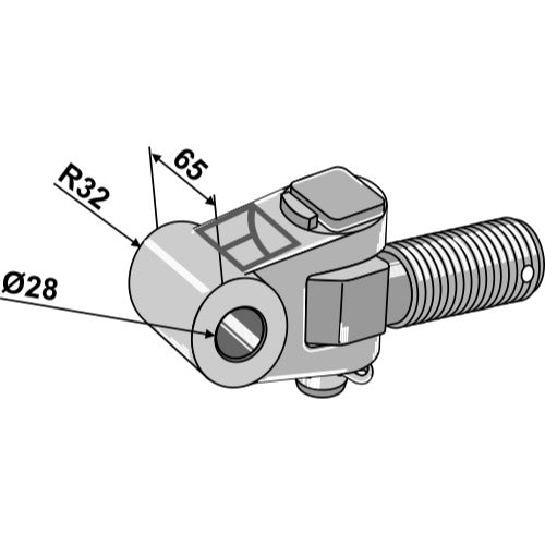 Cabezal articulado - lado del tractor - M30x6 - LS13-TAA-146
