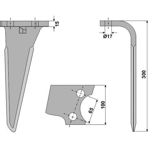 Diente de grada rotativa lado derecho - LS01-PGR-272