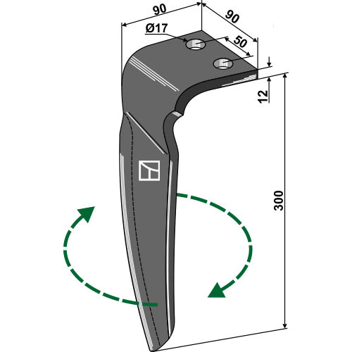 Diente de grada rotativa lado derecho - LS01-PGR-293