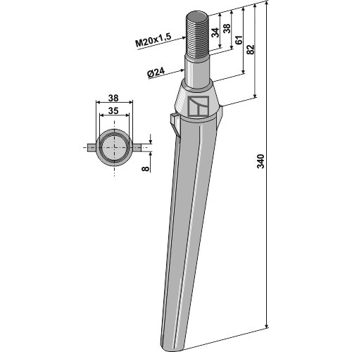 Diente de grada rotativa - LS01-PGR-310