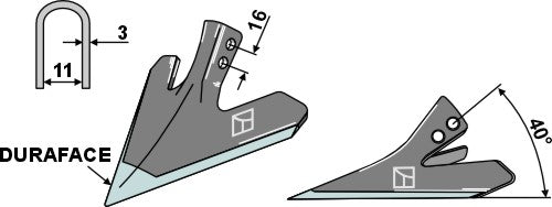 Cuchilla de binadora 140mm - DURAFACE - LS04-DMB-046