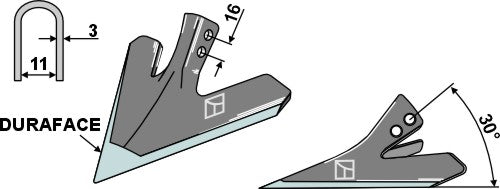 Cuchilla de binadora 180mm - DURAFACE - LS04-DMB-049