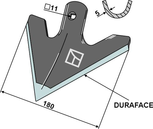 Cuchilla de binadora 180mm - LS04-DMB-059