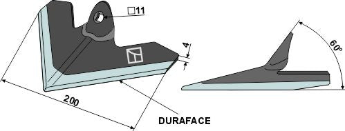 Cuchilla de binadora 200mm - DURAFACE - LS04-DMB-061