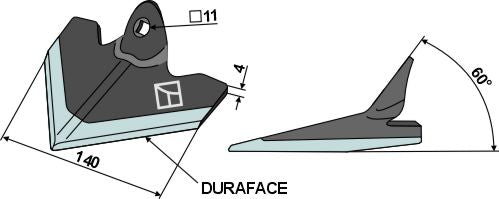 Cuchilla de binadora 140mm - DURAFACE - LS04-DMB-063