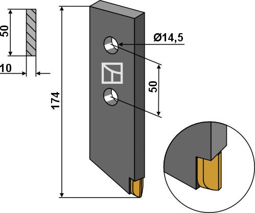Azada - Carburo de tungsteno - LS09-PDG-033