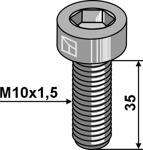 Tornillo con hexágono interior M10x1,5x35 - galvanizado - LS11-TD931-008