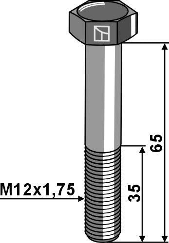 Tornillo de cabeza hexagonal M12x1,75x65 galvanizado - rosca izquierda - LS11-TD931-012