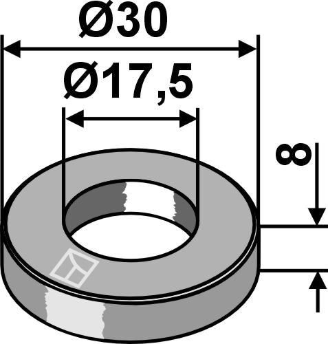 Arandela Ø30x8xØ17,5 - DIN7989-2 - LS15-PHA-186