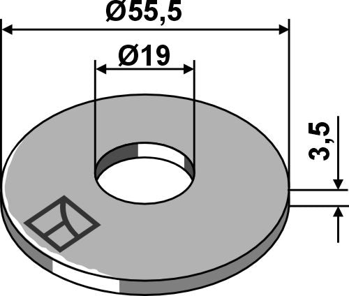 Arandela Ø55,5x3,5xØ19 - ISO7093-1 - LS03-TSM-238