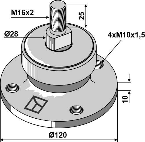 Cojinete con filete M16 - LS08-CJA-086