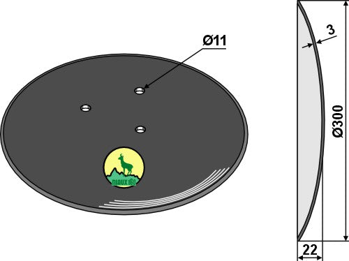 Disco de sembradora Ø300x3 - LS05-DDS-071