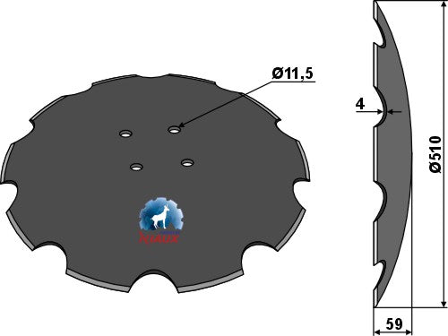 Disco dentado - Ø510x4 - LS08-DCS-412