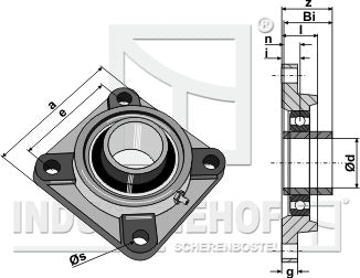 Cojinete de aprete UCF - Ø40 - LS08-RCR-059