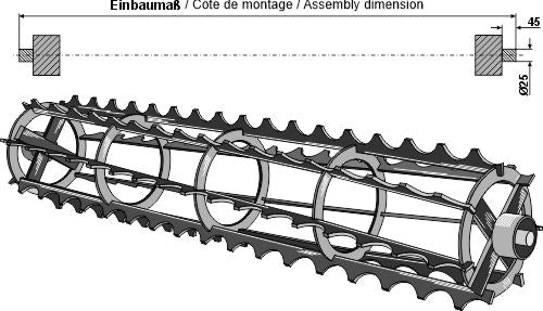 Rodillo jaula con barras dentadas - 1240mm - LS08-RDJ-071