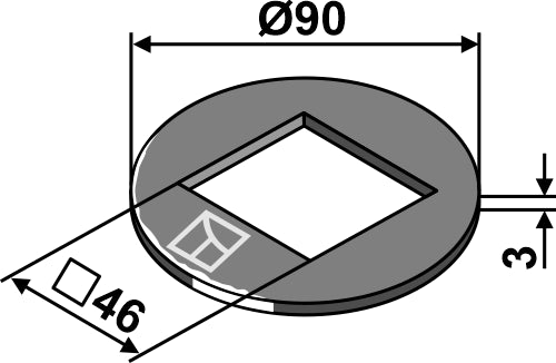 Arandela de ajuste Ø90x3x46 - LS08-RCC-043