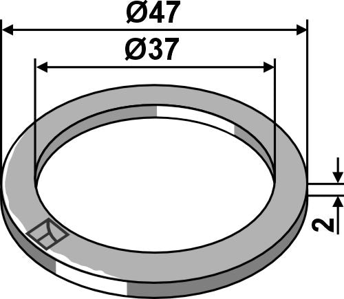 Anillo de ajuste  Ø47x2xØ37 - LS08-AGR-026