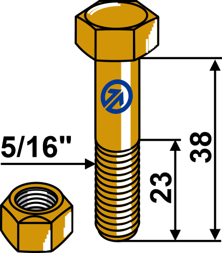 Tornillo con tuerca autoblocante- 5/16 - LS05-TSB-166