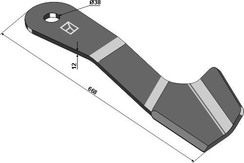 Cuchilla segadora 668mm - lado izquierdo - LS03-CUD-654