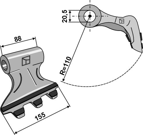 Martillo de trituradora - PTA - LS03-MPT-167