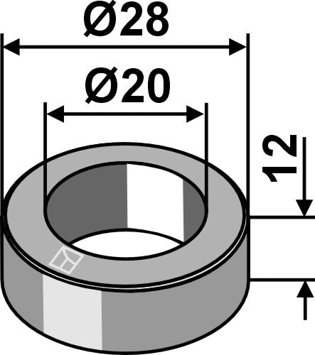 Casquillo Ø28x12xØ20 - LS03-ARC-155