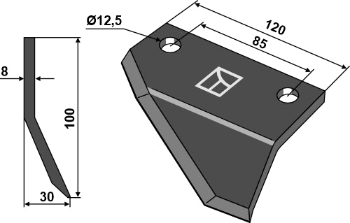 Cuchilla para zanjadora - Izqda - LS03-DZA-041