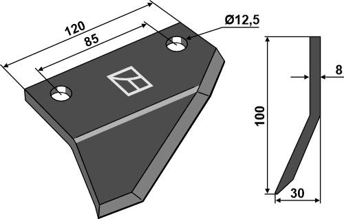 Cuchilla para zanjadora - Dcha - LS03-DZA-042