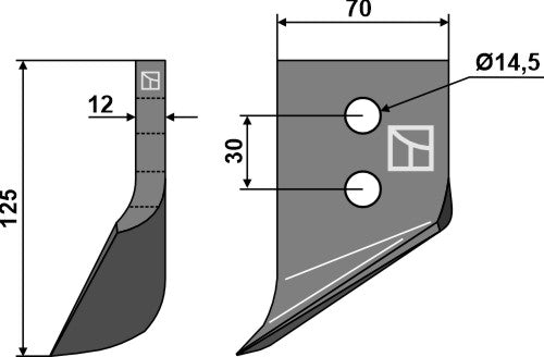 Cuchilla para zanjadora - Izqda - LS03-DZA-046