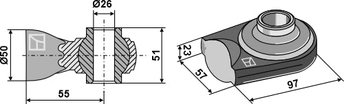 Rótula soldar - LS13-RTP-122