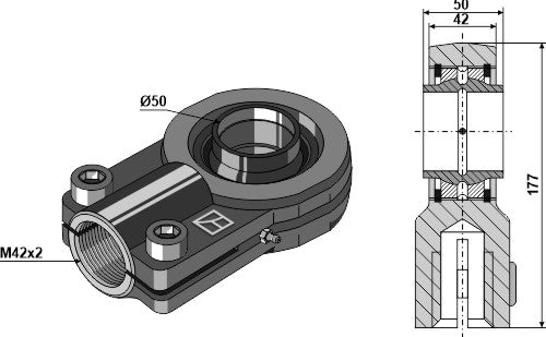 Cabezal articulado Ø50 - LS13-TAA-154