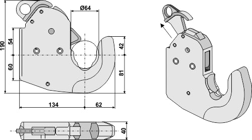 Engache para barra portaperos - Cat. III - LS13-EGR-099