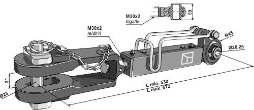 Barra elevadora M30x2 - LS13-TAA-159