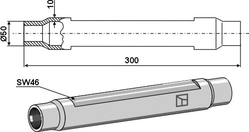 Tubo M36x3 - LS13-TAA-161