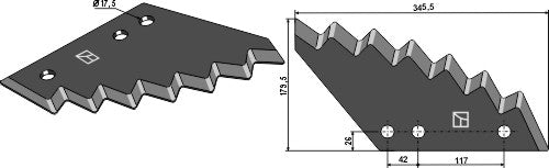 Cuchilla para carro mezclador de forraje - revestimiento de metal duro - LS07-CMF-298