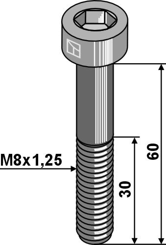 Tornillo con hexágono interior M8x1,25x60 - galvanizado - LS11-TD931-015