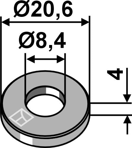 Arandela Ø20,6x4xØ8,4 - DIN7349 - LS15-TCR-027