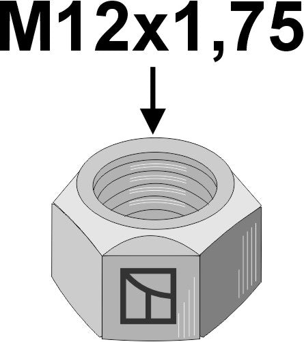 Tuerca M12x1,75 - galvanizado - rosca izquierda - LS03-TSM-236