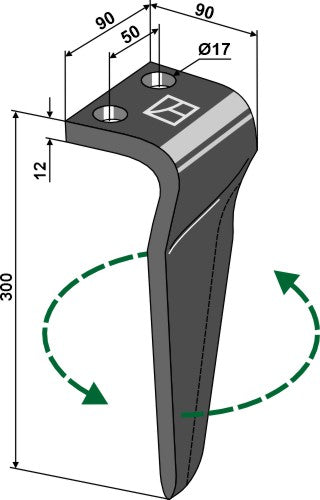 Diente de grada rotativa lado izquierdo - LS01-PGR-402