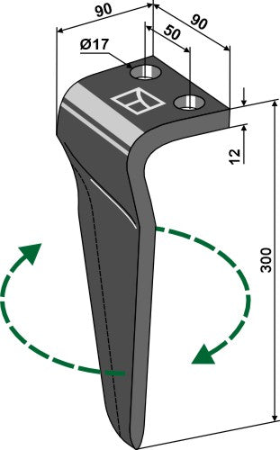 Diente de grada rotativa lado derecho - LS01-PGR-403