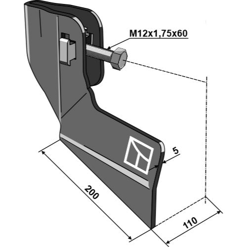 LS04-DMB-009 - Surcador plano - izquierdo - Adaptable para Schmotzer