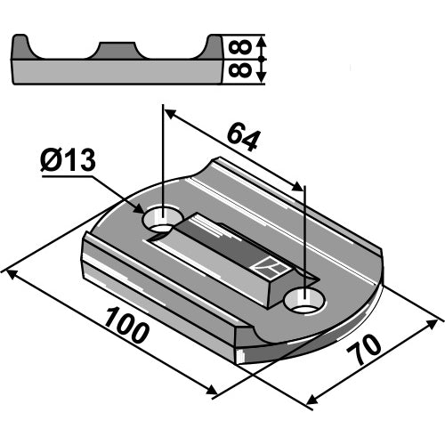 LS05-APS-001 - Contra placa - Adaptable para Muelles de rastrillo de sembradora 12mm