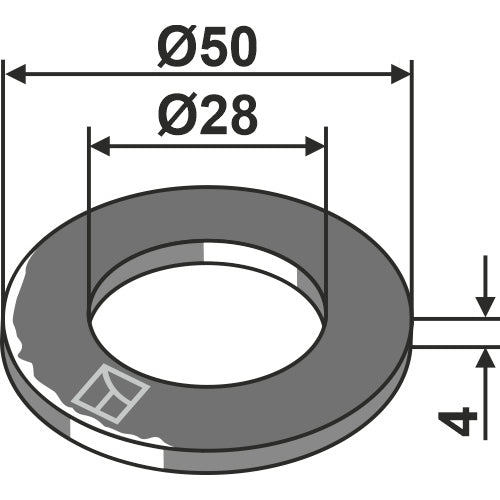 Arandela - Ø50x4xØ28 - LS04-BRE-212
