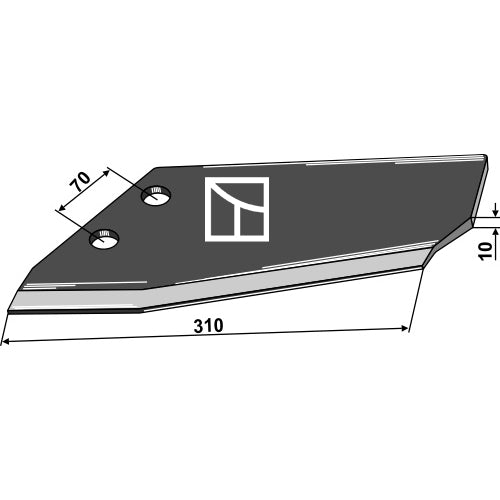 LS04-BRE-227 - Alerón de recambio - tipo Becker - modelo reforzado - Izqdo - Adaptable para Becker / Fortschritt / Kotte y otras