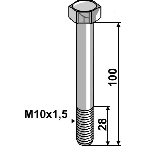 Tornillo hexagonal - M10 sin tuerca - LS03-TSM-001