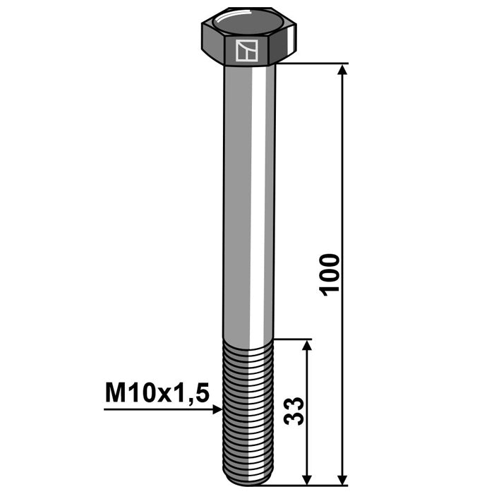 LS11-TARM-198 - Tornillo de cabeza hexagonal - M10 sin tuerca