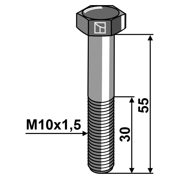 LS11-TARM-204 - Tornillo de cabeza hexagonal - M10 sin tuerca