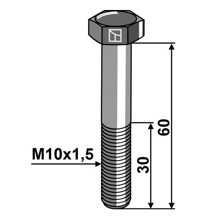 LS11-TARM-205 - Tornillo de cabeza hexagonal - M10 sin tuerca