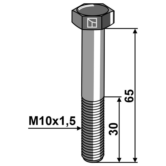 LS11-TARM-206 - Tornillo de cabeza hexagonal - M10 sin tuerca